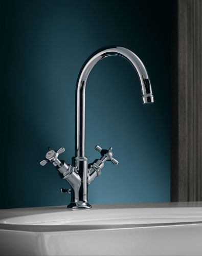 Bathwaters 16502000 AXOR Montreux 2 handle basin mixer 210 with pop up waste