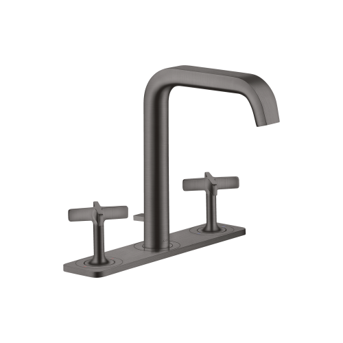 west one bathrooms axor citterio e 3 hole basin mixer 170 with pop up waste and plate brushed black chrome