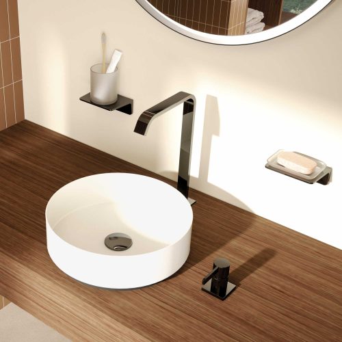 west one bathrooms online IMO Dark Chrome Apartment Bathroom