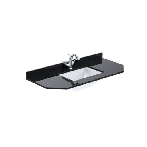 west one bathrooms online Victrion 1000 Angled Black Marble Basin 1TH BCT101B