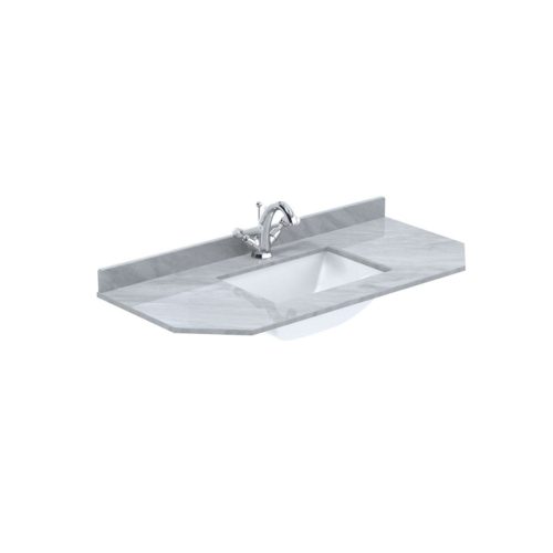 west one bathrooms online Victrion 1000 Angled Grey Marble Basin 1TH BCT101G