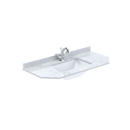 west one bathrooms online Victrion 1000 Angled White Marble Basin 1TH BCT101W