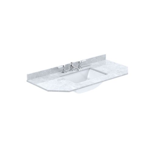 west one bathrooms online Victrion 1000 Angled White Marble Basin 3TH BCT103W