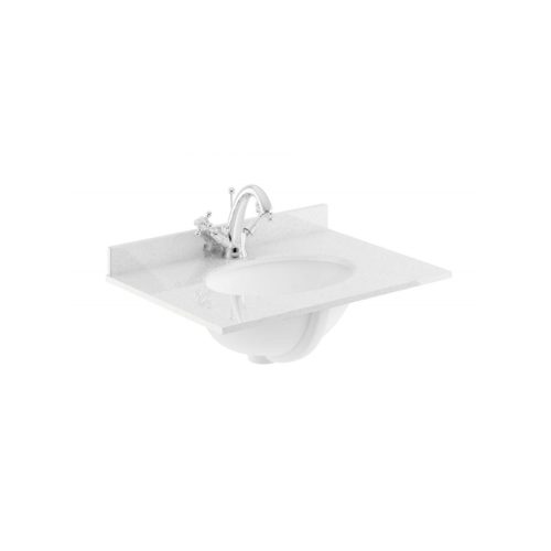 west one bathrooms online Victrion 600 White Marble Basin 1TH BCT601W