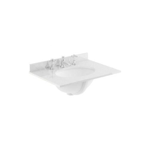 west one bathrooms online Victrion 600 White Marble Basin 3TH BCT603W