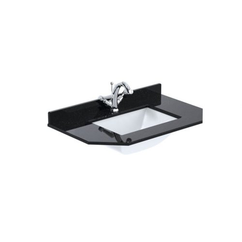 west one bathrooms online Victrion 750 Angled Black Marble Basin 1TH BCT751B