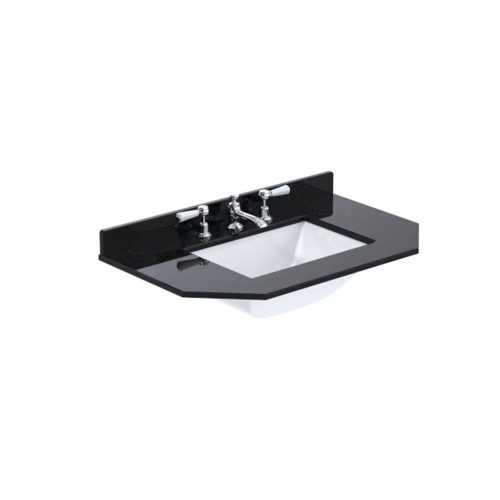 west one bathrooms online Victrion 750 Angled Black Marble Basin 3TH BCT753B