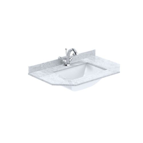 west one bathrooms online Victrion 750 Angled White Marble Basin 1TH BCT751W