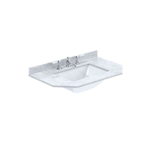 west one bathrooms online Victrion 750 Angled White Marble Basin 3TH BCT753W