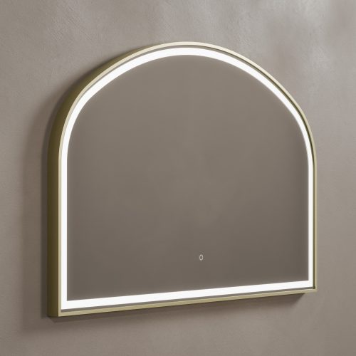 LML 01R127 BB  B01 lomax light arched overmantle mirror 120x75cm brushed brass